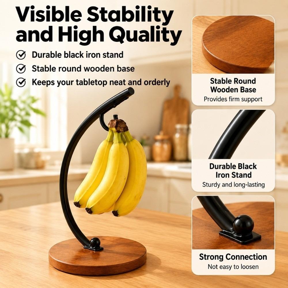 Keeps Bananas Fresh Banana Hanger Iron Banana Hook Rack Banana Holder Stand  for Kitchen Countertop