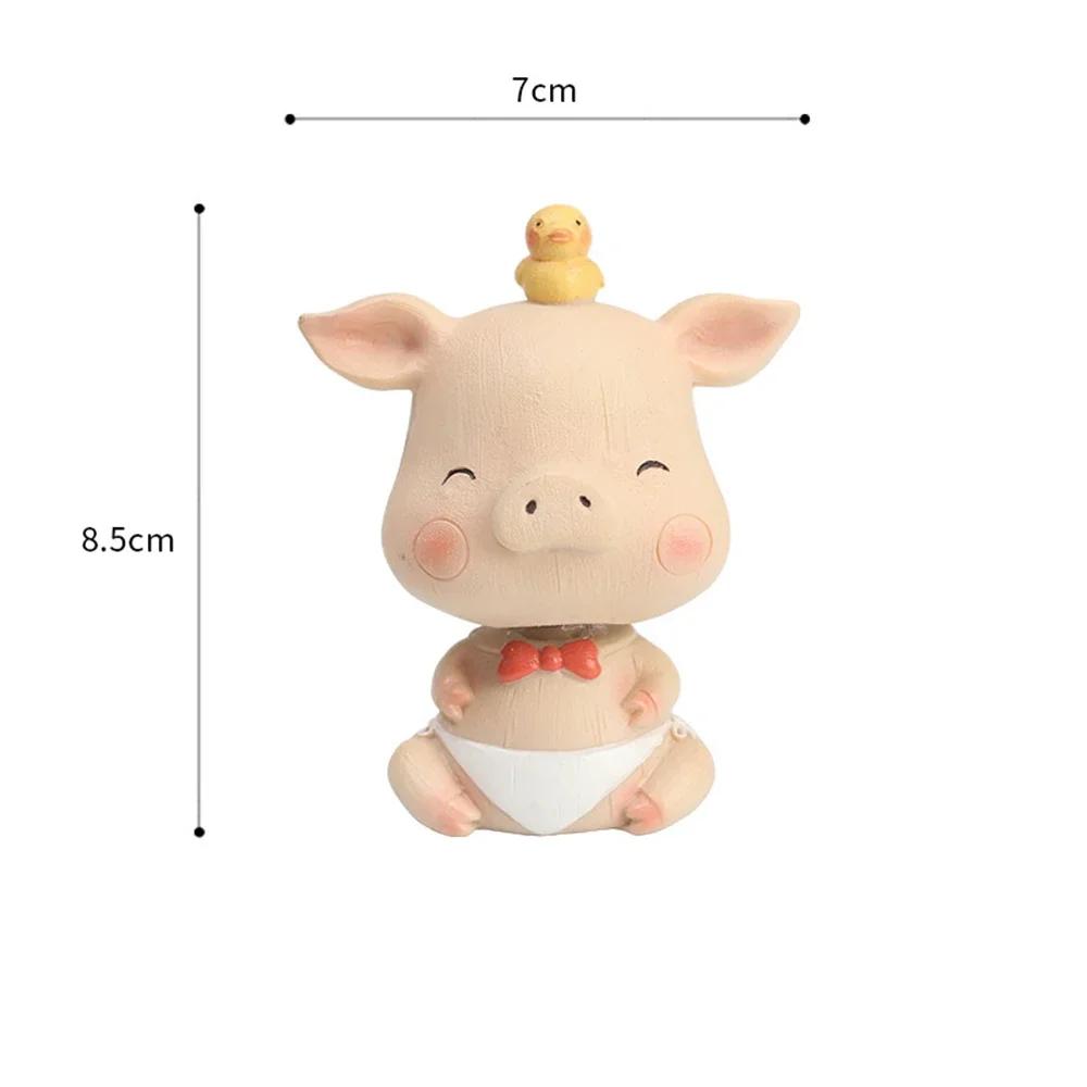 Car Ornament Cartoon Toy Swing Head Pig Duck Cartoon Decoration Automobiles Dashboard Decoration Car Interior Accessories Gifts