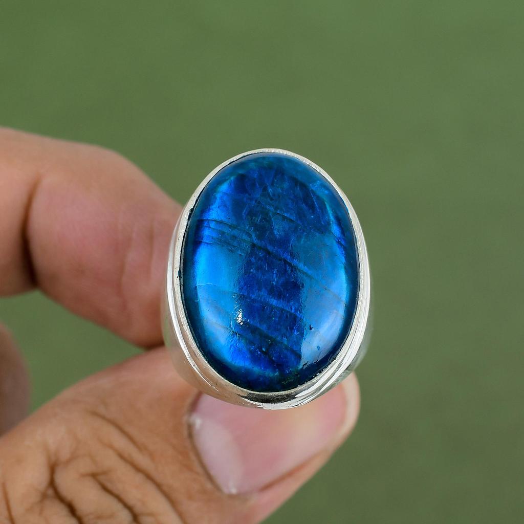 Neon Flash Labradorite Ring 925 Sterling Silver Ring Gemstone Handmade Jewelry Elegant Ring Silver Jewelry For Gifts Available In Ring Size