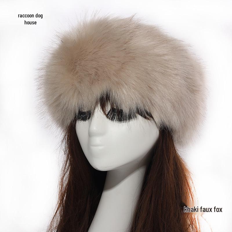 

Еластична чорна штучна монгольська хутряна пов язка на голову з капюшоном, жіночий аксесуар для волосся Headband