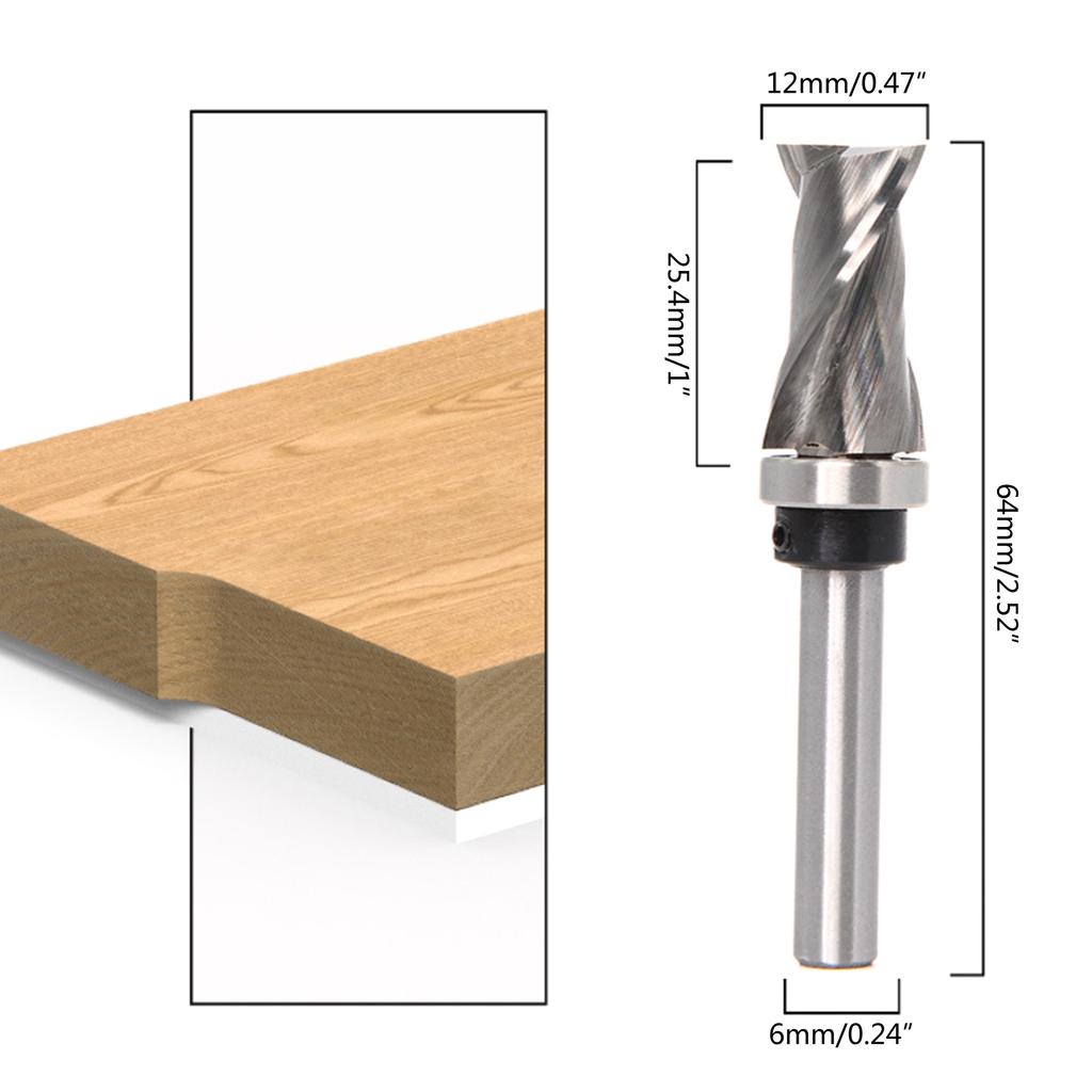 Upgraded 1/4 Inch Shank Top Bearing Spiral Pattern/Plunge Flush Trim Router Bit for Wood Flush Trimming Up & Down- Cut