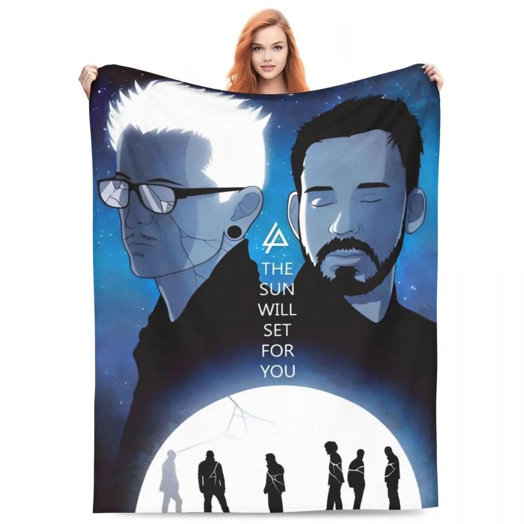 L-Linkin Rock Park Blanket Cover Fleece Super Warm Throw Blankets for Home Couch Bedroom Quilt