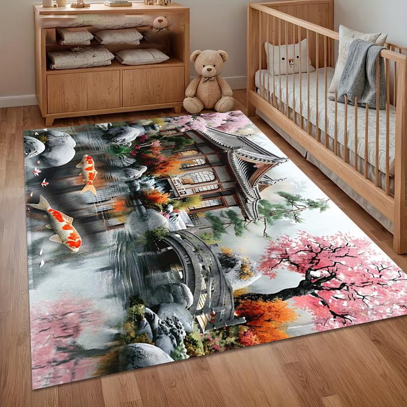 

Area Rug Carpet Soft Non Slip Japanese Koi Pond Garden Floor Mat for Bedroom Living Room Kids Room Home Decor Dorm Gift 40cm x 60cm