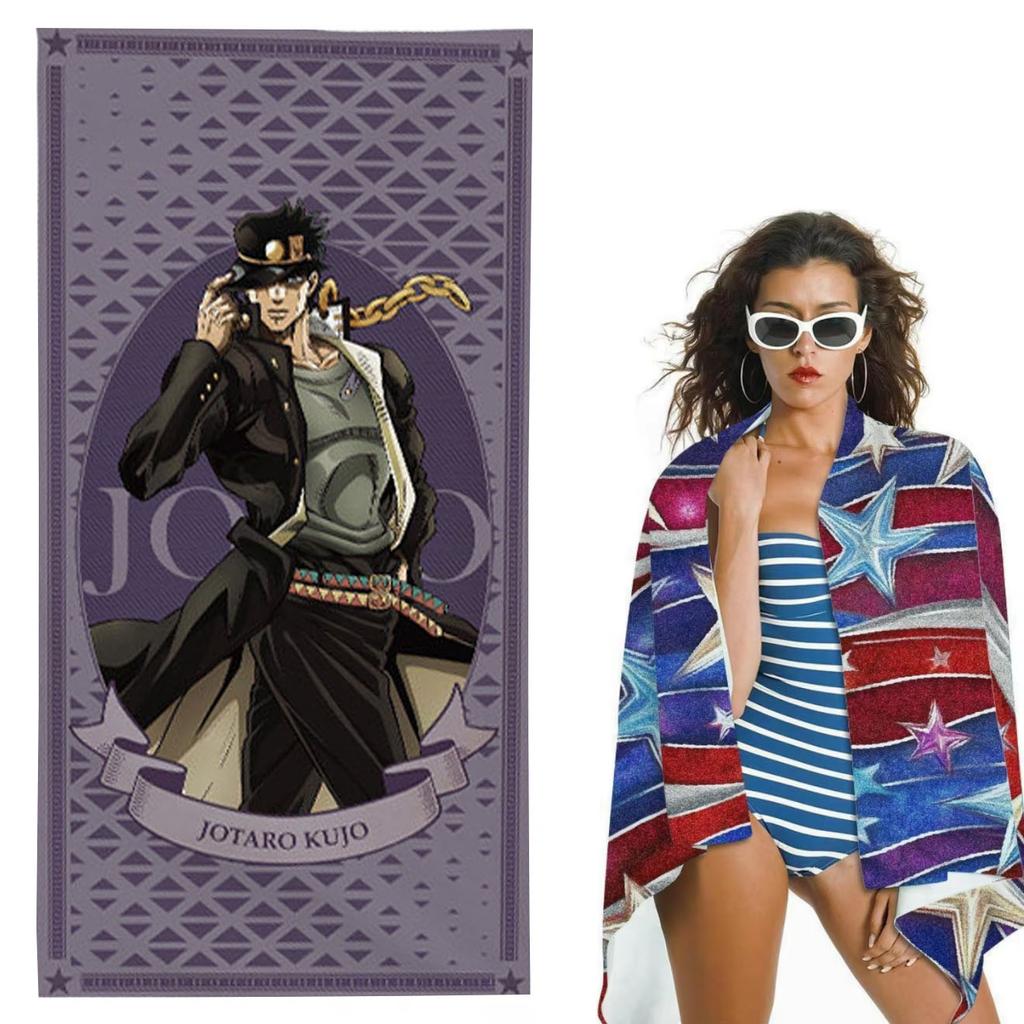 JOJO Jotaro Beach Towel Quick Dry Soft And Super Absorbent Fitness Sports Towel Fashion Beach Accessories Daily Household Towel