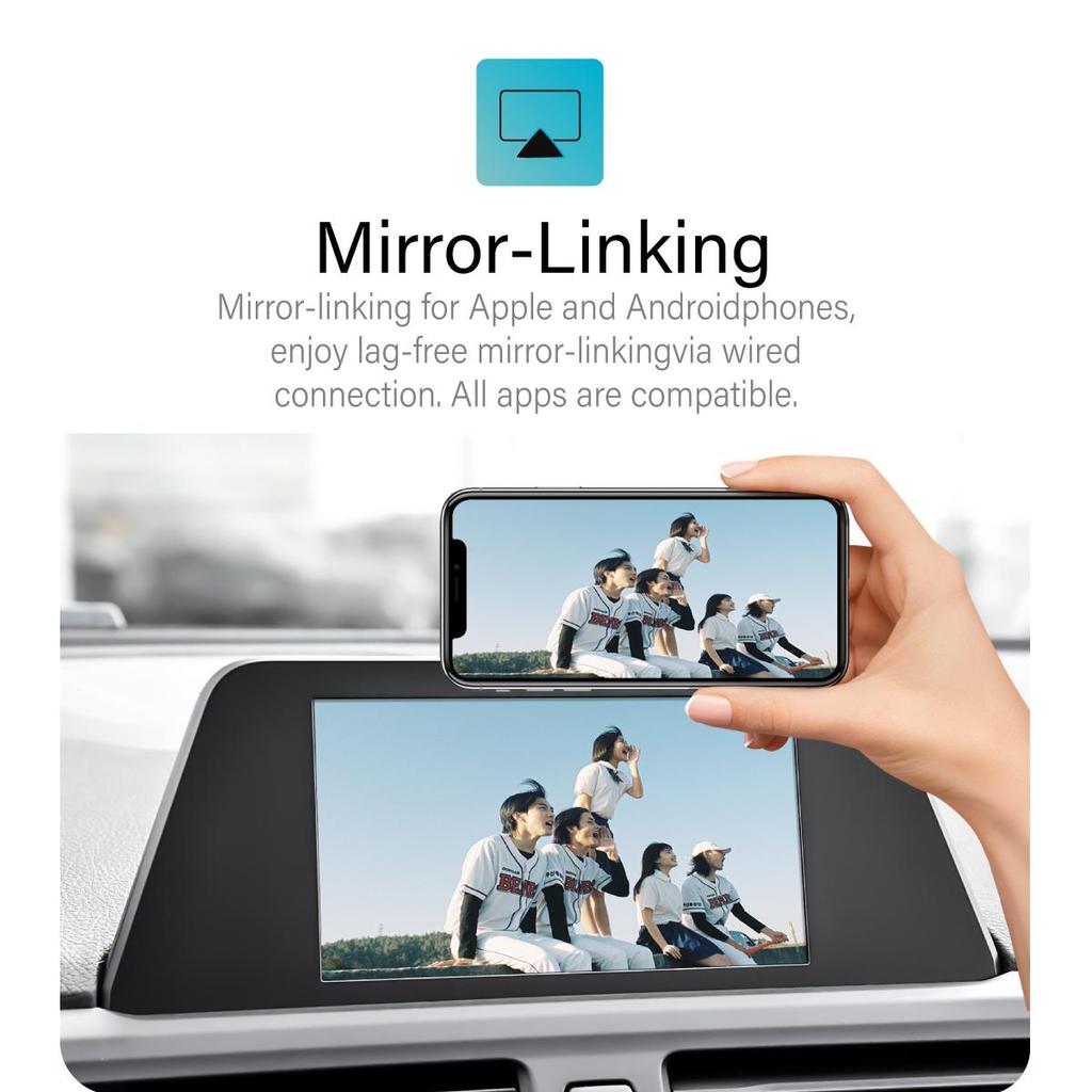 Sinairyu Wireless CarPlay Android Auto Kit Module Compatible For BMW 1-7 Series X1 X3 X5 X6 with EVO System Mirror-Link