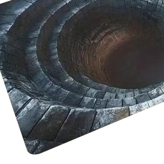 Floor Mat 3D Optical Illusion Realistic Hole Effect Door Mat Interactive Pet Toy Mat Living Room Entryway Decoration