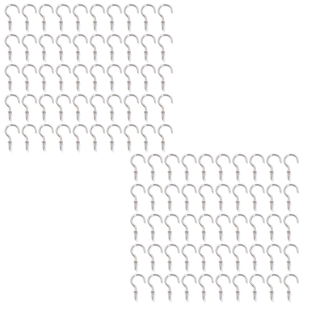 Bulk Pack of 100 Eye Screw Ceiling Hooks Small Screw Hooks Mini Screw for Wood Screw in Hooks for Art Decorations Key