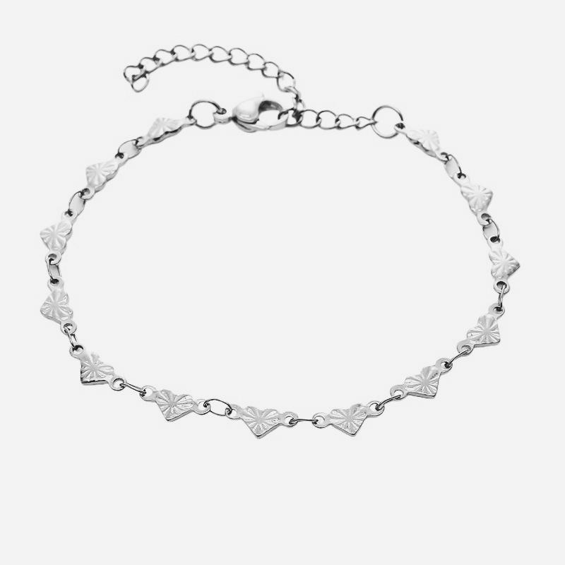 Fashion Stainless Steel Peach Heart Heart-shaped Chain Bracelets for Women Cross Personalized Extension Chain Adjustable Jewelry