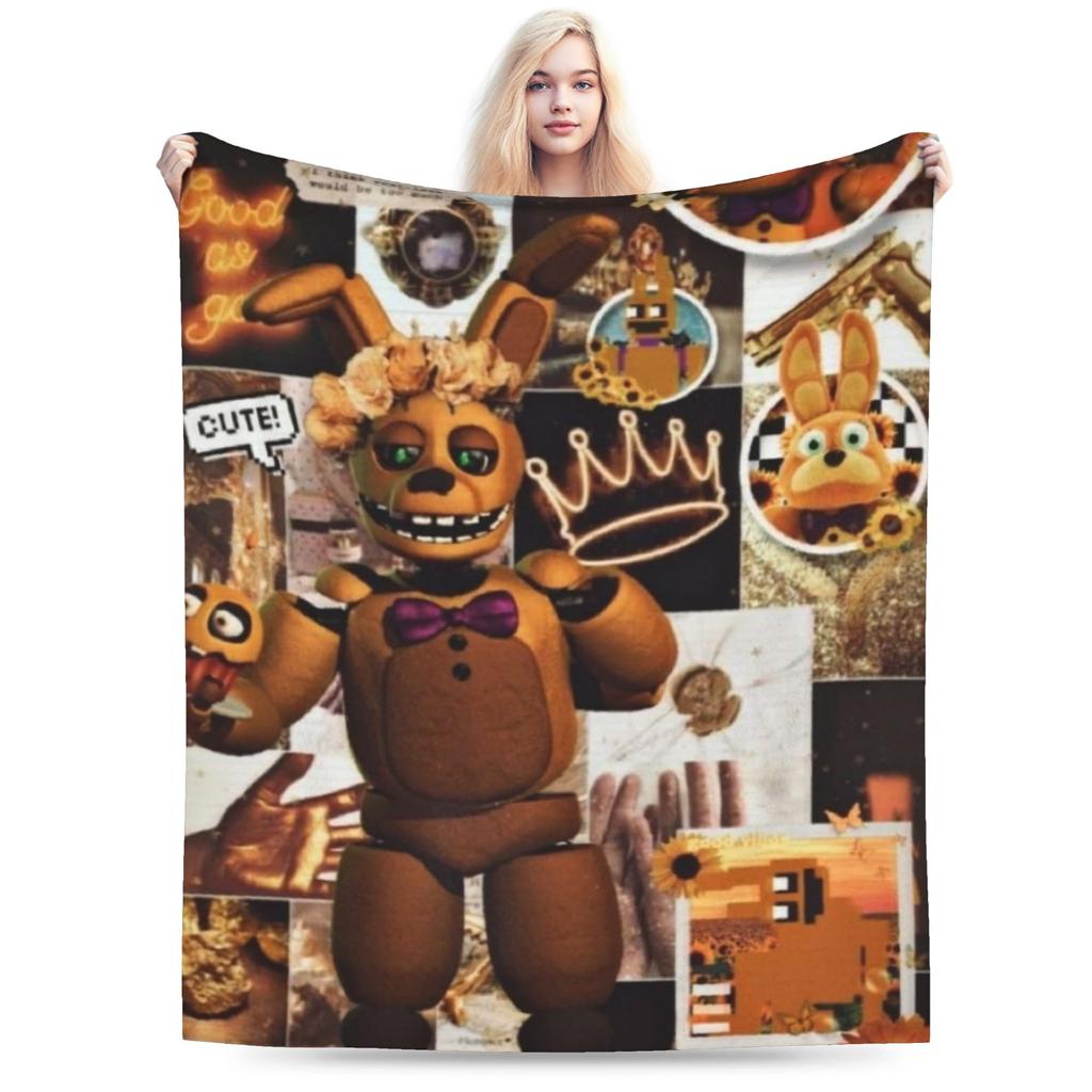 Super Soft Springtraps Fnaf Throw Blanket Premium Flannel Fleece Lightweight Bed Blanket Cozy Fluffy Blankets All Season Use