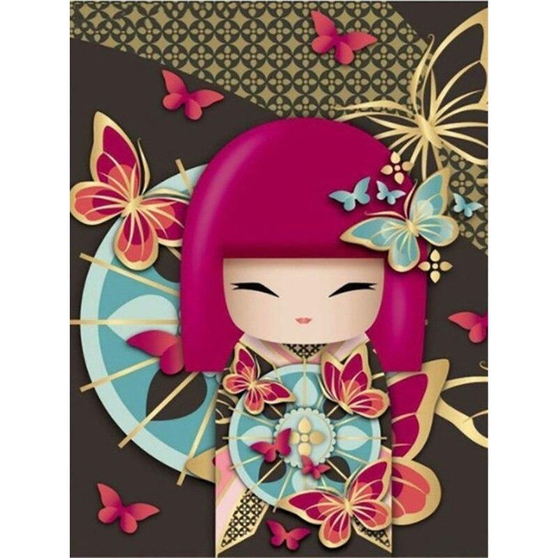 

DIY Девушка 5D Алмазная Картина Полный Дрель Смола Мультфильм Алмазная Вышивка Мозаика Вышивка Крестом Домашний Декор Рождественский Подарок Full Round 15x20CM