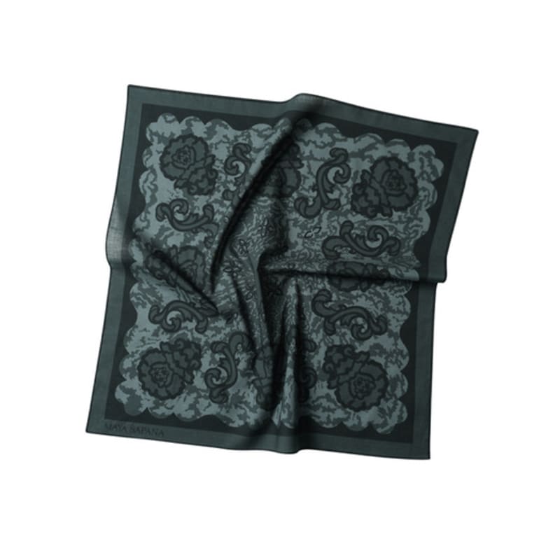 MAYA SAPANA Cotton Mini Scarf (Dark Grey)