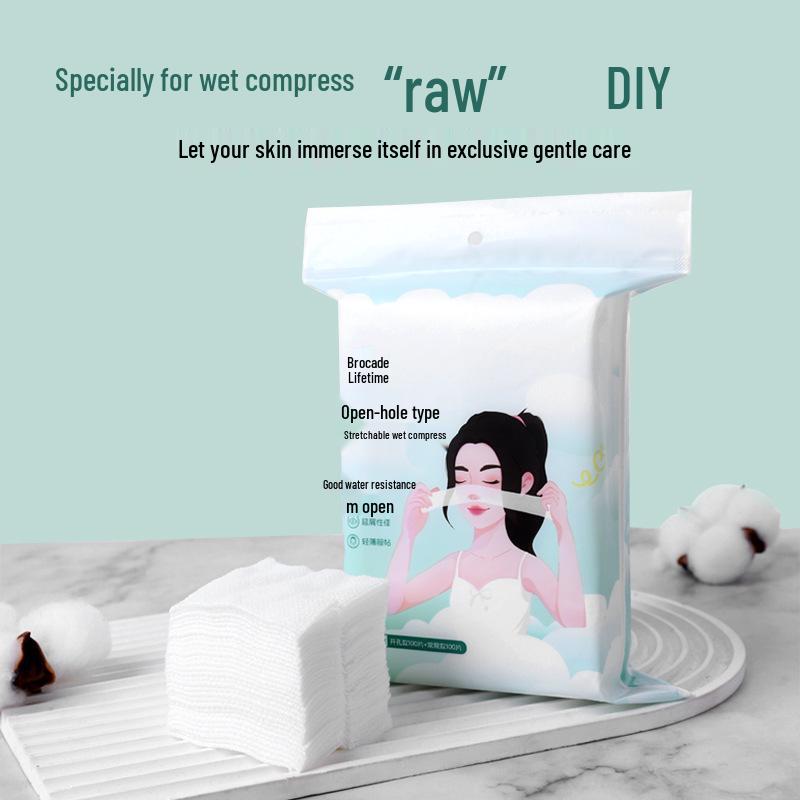 Stretchable Wet Compress Cotton Makeup Remover Pads and Face Mask - 3-in-1