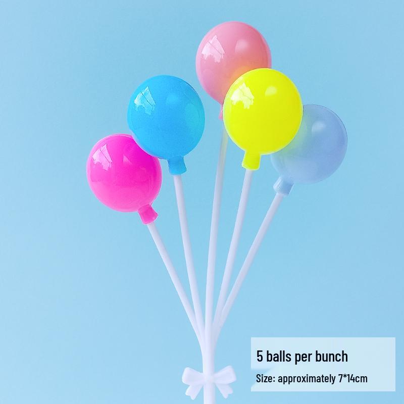 Valentine's Day & Birthday Cake Topper: Gold, Silver, and Colorful Transparent Wishing Balls Decoration