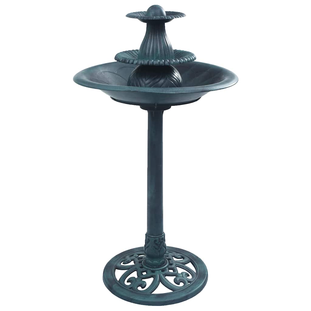 VidaXL Vogelbad mit Springbrunnen Grün 50×91 cm Kunststoff