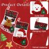 4Pcs Christmas Decorations Stockings Red Large Santa, Snowman, Bear, Reindeer Hanging Christmas Stockings Set Christmas Gifts Stocking