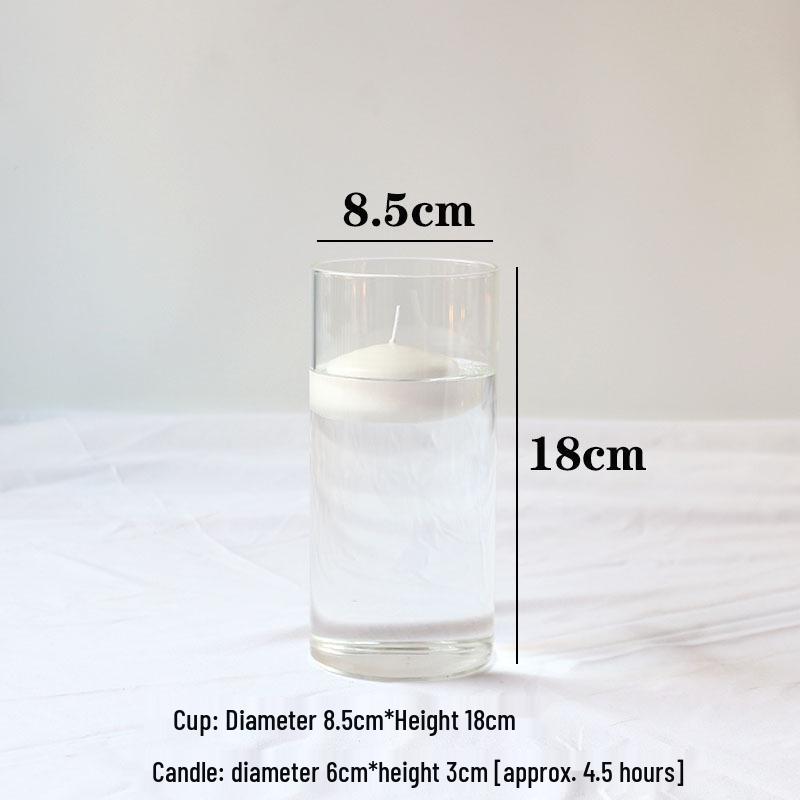 Glass Candle Holders for European Romantic Dinner, Wedding, Birthday, or Hotel Events - Floating Water Candles Included