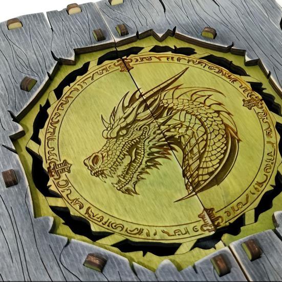 Dragon Pattern Storage Box Wooden Jewelry Box Handcrafted Vintage Art Storage Box