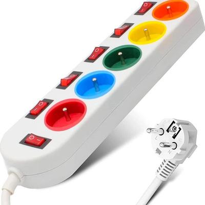 Power Strip - BOXÉLEC - 5 Sockets - Individual Switches - 3680W - Colored