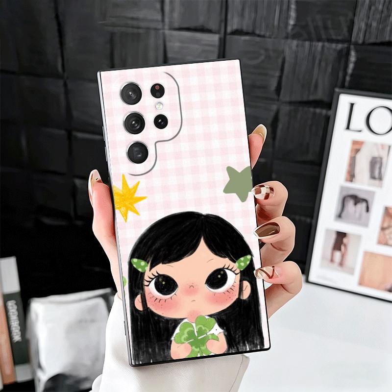 

Cute Cartoon Star Girls Soft Phone Case for Samsung Galaxy S26 S25 Edge S24 Ultra S23 Plus S22 S21 FE S20 Black Cover Back Shell Samsung S23 FE