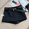 Black White Office Lady Suit Skirts Sexy Tight Shorts Package Hip Skirt Ladies Korean Fashion All-Match with Belt A-Line Skirts