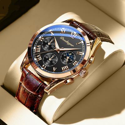 Nouvelle Montre Multifonctionnelle Pilote Étanche Lumineuse pour Homme Montre à Quartz de Mode pour Homme Chronographe Montre d'Affaires