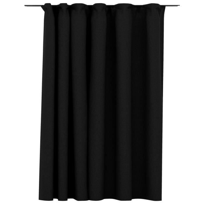 VidaXL Rideau occultant d'aspect de lin crochets Anthracite 290x245 cm