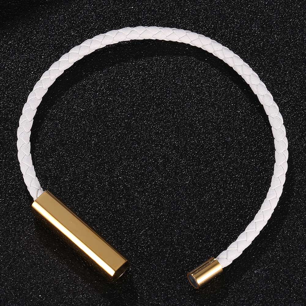 Trendy White Leather Bracelet Women Bangle Charm Women Wristband Jewelry Gift