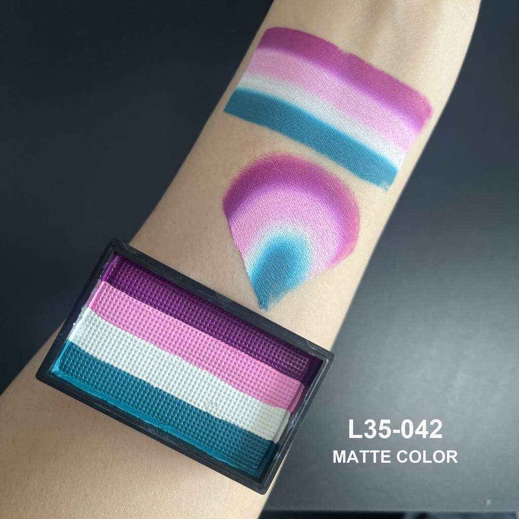 35g One Stroke Rainbow Split Face Body Paint UV Glow Water Activated Cake Liner for Body Art