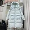 Women's 2024 Winter Hooded Down Jacket - Loose Fit, Plus Size, Mid-Length, Thick, Warm White Duck Down Outerwear