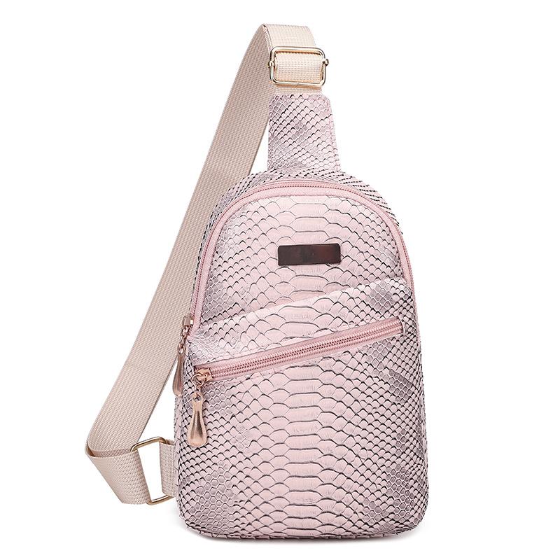 Crocodile Pattern Chest Bag New Korean Fashion Shoulder Bag Large Capacity Mobile Phone Bag Women's Crossbody Small Shoulder Bag