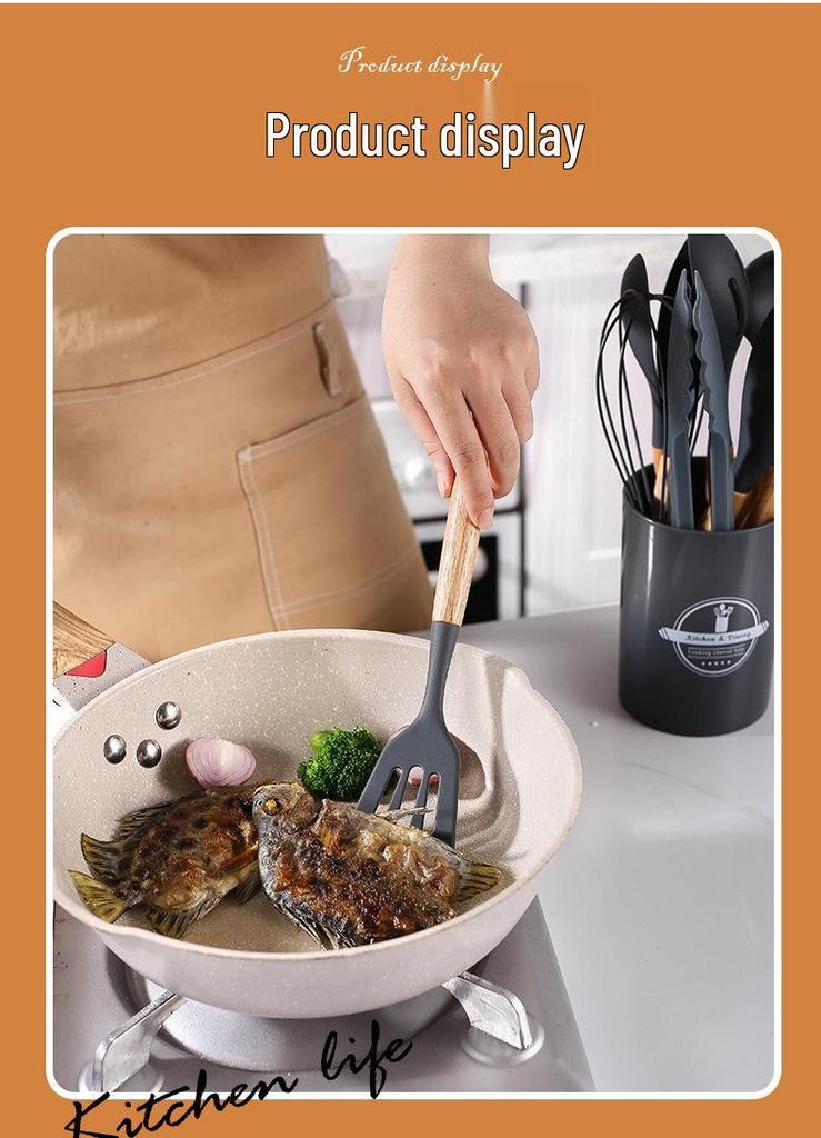 12-Piece Non-Stick Silicone Spatula and Ladle Set - Food-Grade Cookware