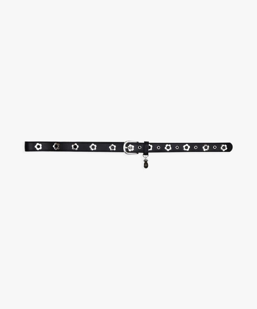 PINK PINEAPPLE Daisy Eyelet Belt_Black