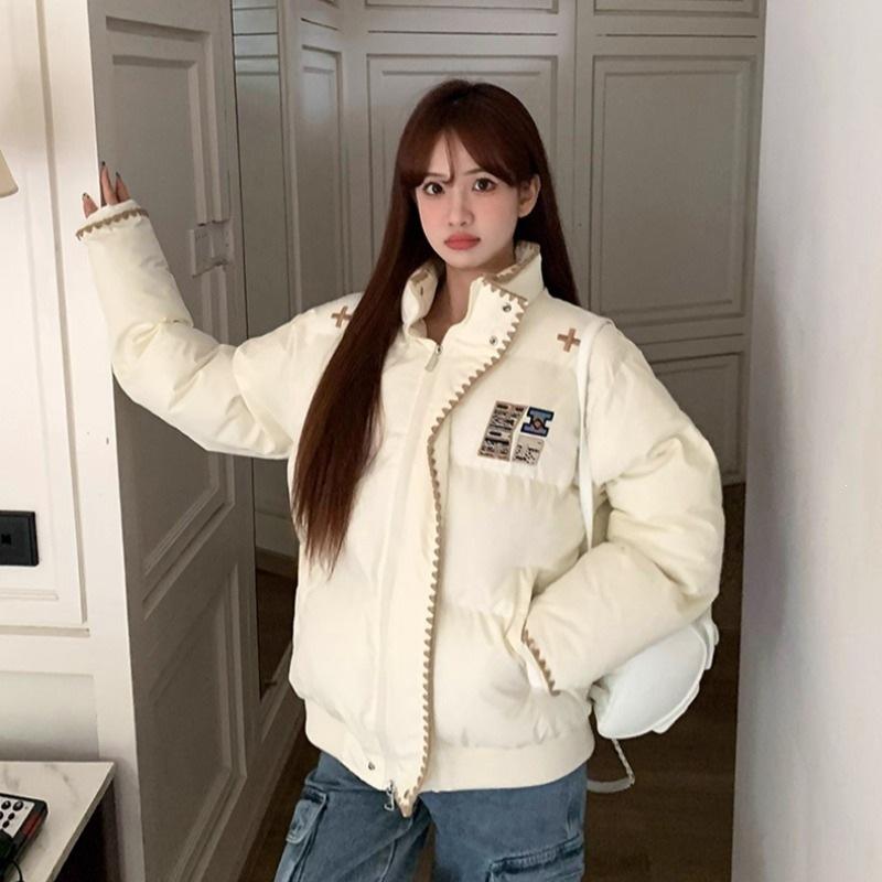 Winter new embroidery design sense bread clothes down cotton clothes women's winter thickened warm cotton clothes jacket tide