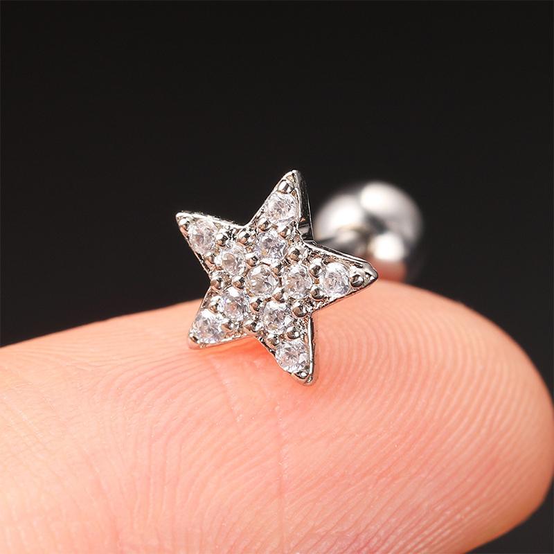 1Pcs Zircon Earring For Women Ear Bone Nail Cartilage Earring Spiral Stud Earrin