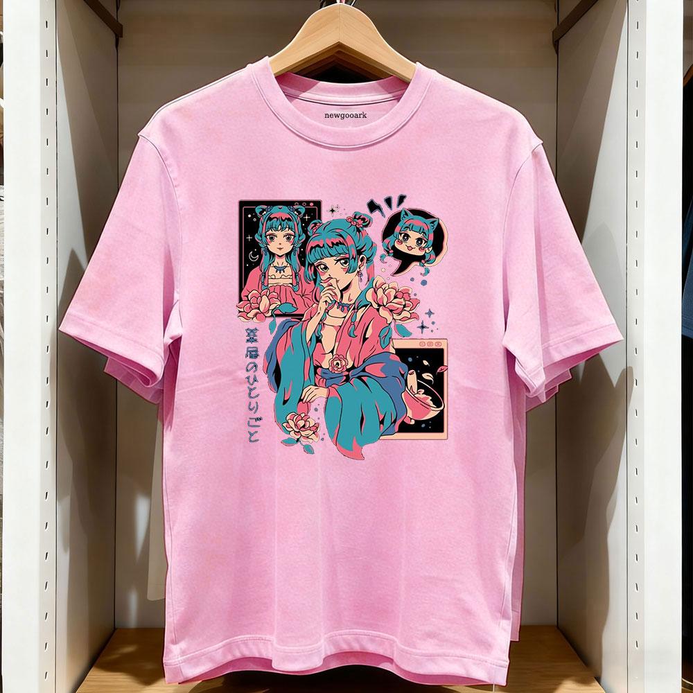 Funny Maomao The Apothecary Diaries Cartoon Tshirt Anime Women Unisex Vintage Graphic T Shirts Cotton Oneck Adult Tops Tee
