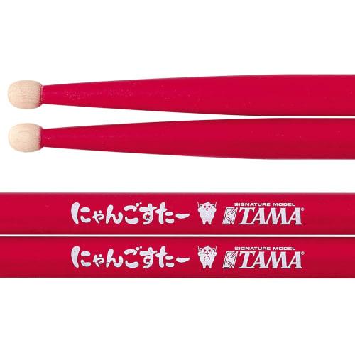 TAMA Nyangostar Model Sticks, Maple, 15mm Diameter, 405mm, Nylon Tip, Red Finish (M-NYAN)