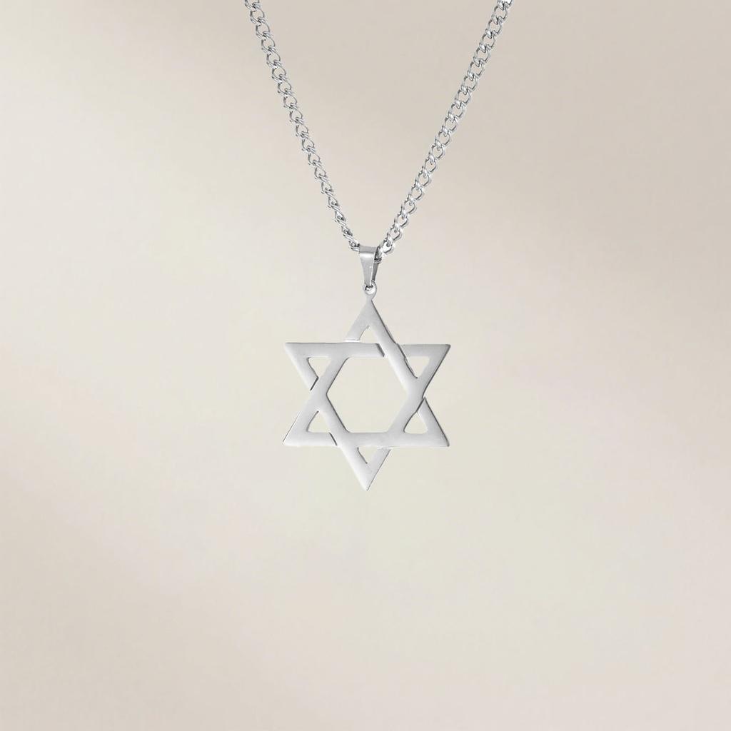 Star of David Pendant Necklace For Women Men Stainless Steel Jewelry Amulet Friend Gift