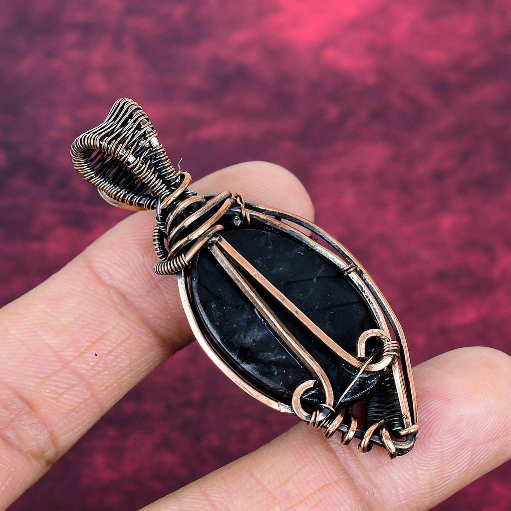 Picasso Jasper Pendant Copper Wire Wrapped Pendant Gemstone Jewelry Gifts For Her