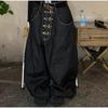 Retro American Street Style Airplane Buckle Scimitar Jeans