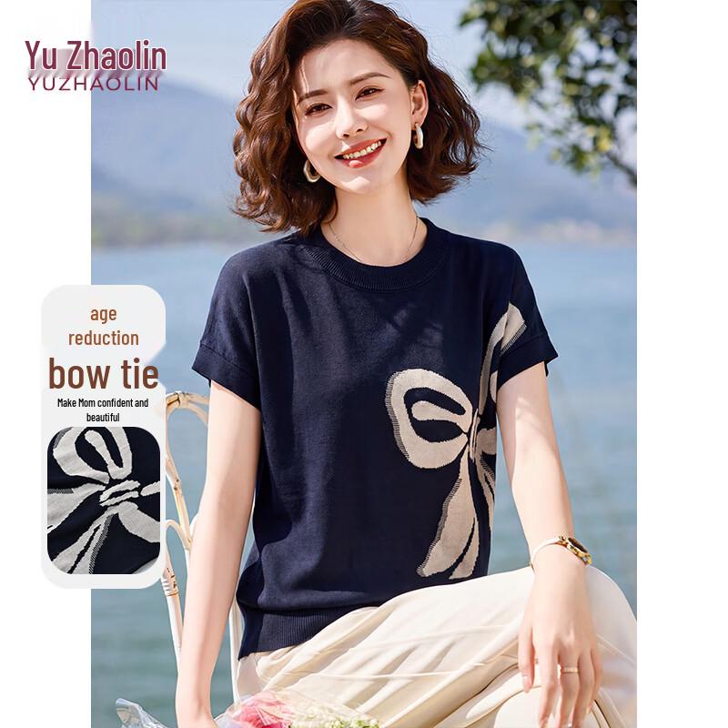 YUZHAOLIN Women s Ice Silk Short Sleeve Knit T-Shirt US 8
