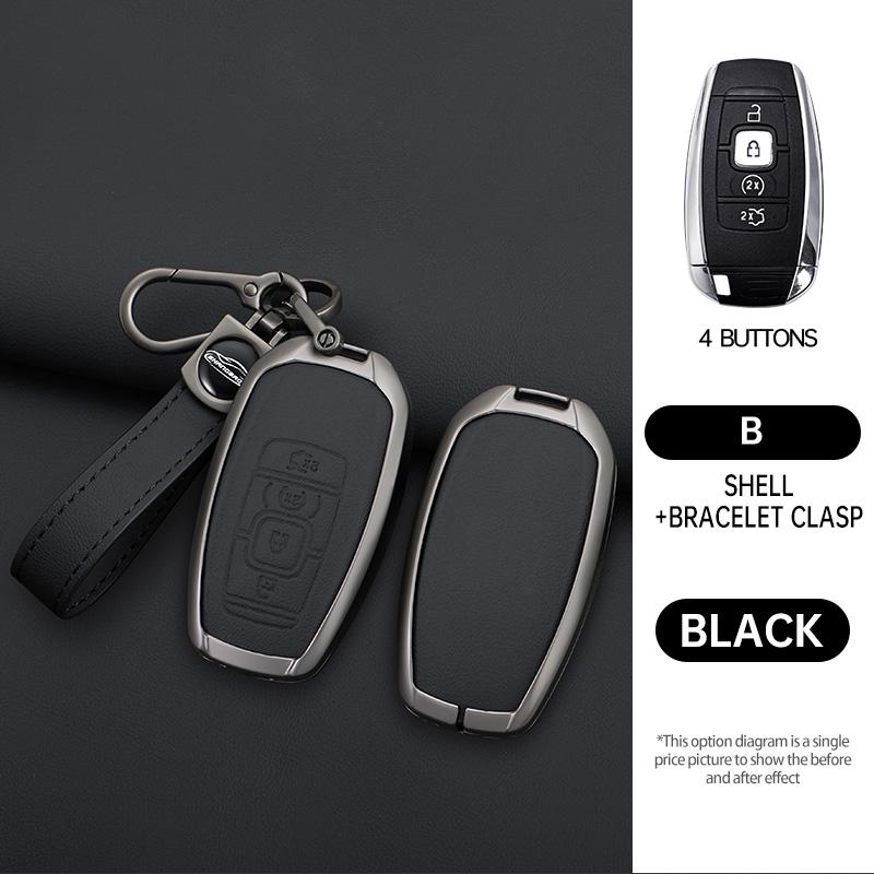 Zinc Alloy Genuine Leather Auto Key Fob Cover Case Fit For Lincoln Continental Navigator Z Mkz Mkc Mkx Nautilus Aviator Corsair