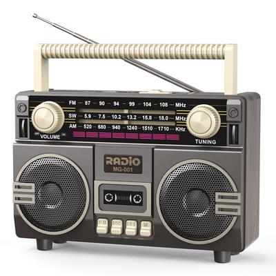Retro Solar Radio FM AM SW Portable Receiver Bluetooth 5.3 Speaker MP3 Music Player Support USB TF Card Type-C Charging