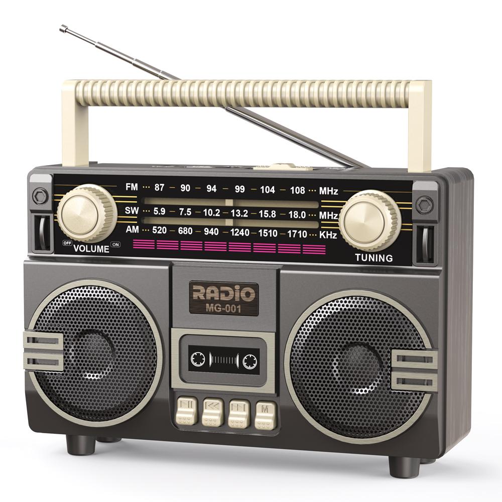 Retro Solární Rádio FM AM SW Přenosný Přijímač Bluetooth 5.3 Reproduktor MP3 Přehrávač Hudby Podpora USB TF Karta Nabíjení Typu C