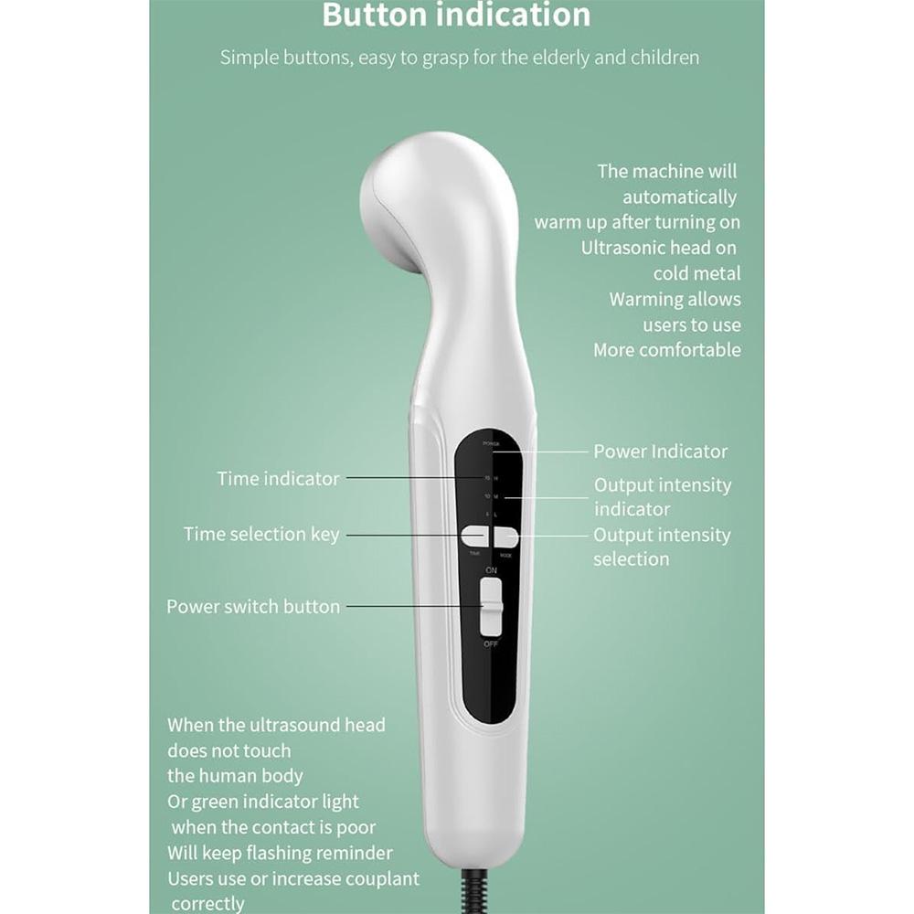 15W Ultrasonic Massager 3 Speeds 27 82 mm Double Depth Massage Muscle Soreness Relief Muscle Care