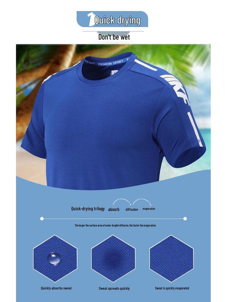 Men's Quick-Dry Loose Casual Sports Set - Summer Short Sleeve T-shirt and Shorts, Plus Size Available