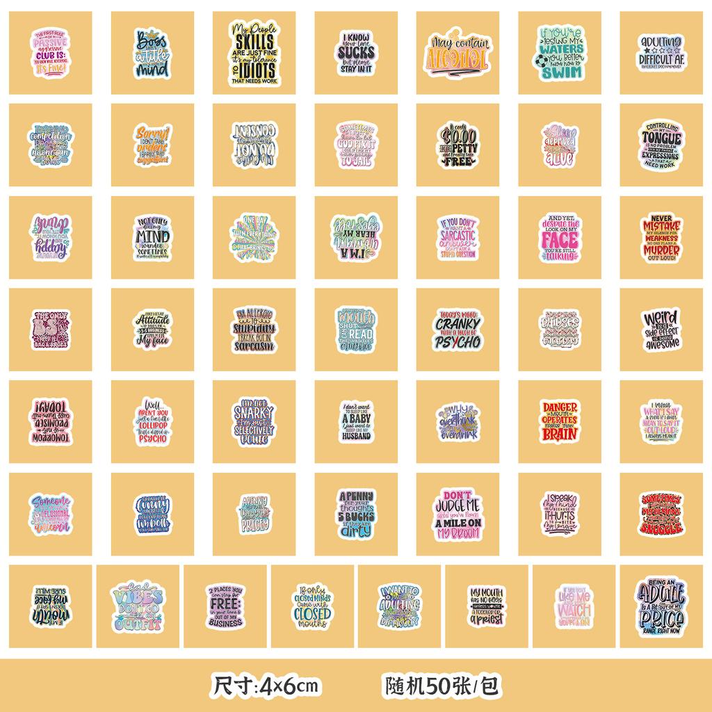 50 Pictures of Non-repeat Cute Style Graffiti Stickers Mobile Guitar Decoration Waterproof Stickers Children DIY Hand Account Stickers
