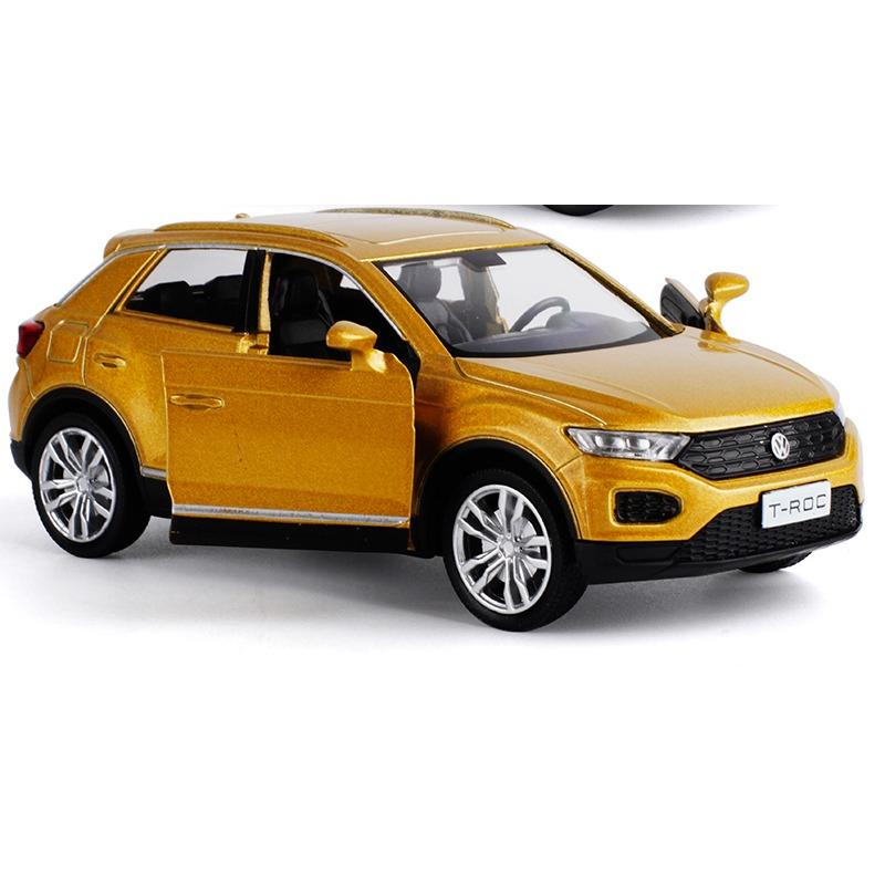 Měřítko 1/36 T-ROC SUV Model auta ze slitiny Diecast Kovová mini vozidla Model auta Simulace Kolekce Dětské hračky Dárek Dekorace