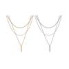 Gold Silver Layering Necklace Lightweight Alloy Jewelry Multi Layer Design Stackable Chain For Women Fashionable Gift
