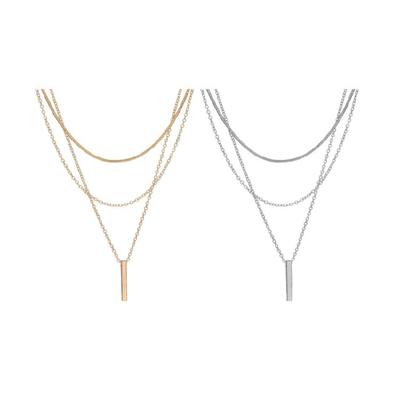 Gold Silber Layering Halskette Leichte Legierung Schmuck Mehrschichtiges Design Stapelbare Kette Für Frauen Modisches Geschenk