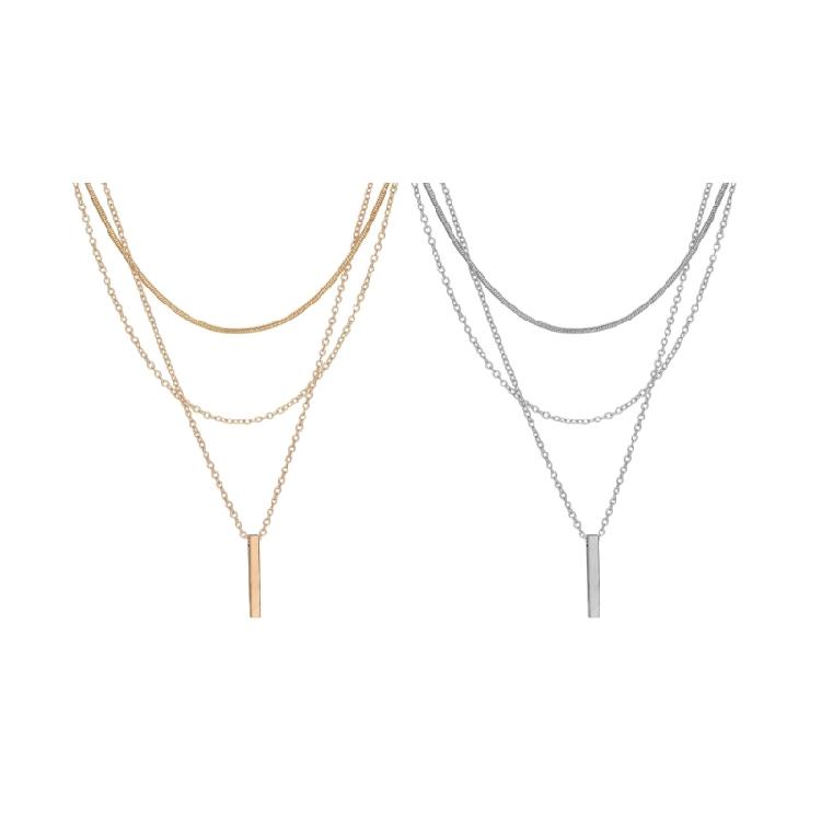 Gold Silber Layering Halskette Leichte Legierung Schmuck Mehrschichtiges Design Stapelbare Kette Für Frauen Modisches Geschenk